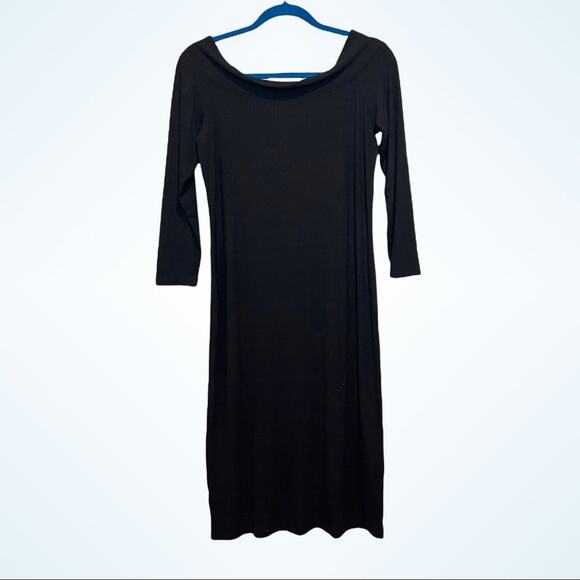 Maurice’s Black Ribbed Midi Dress size M - Picture 4 of 12